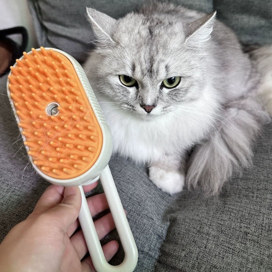 PuffBrush™ Pet Steam Brush – Comb, Massage & Bathe in One Go