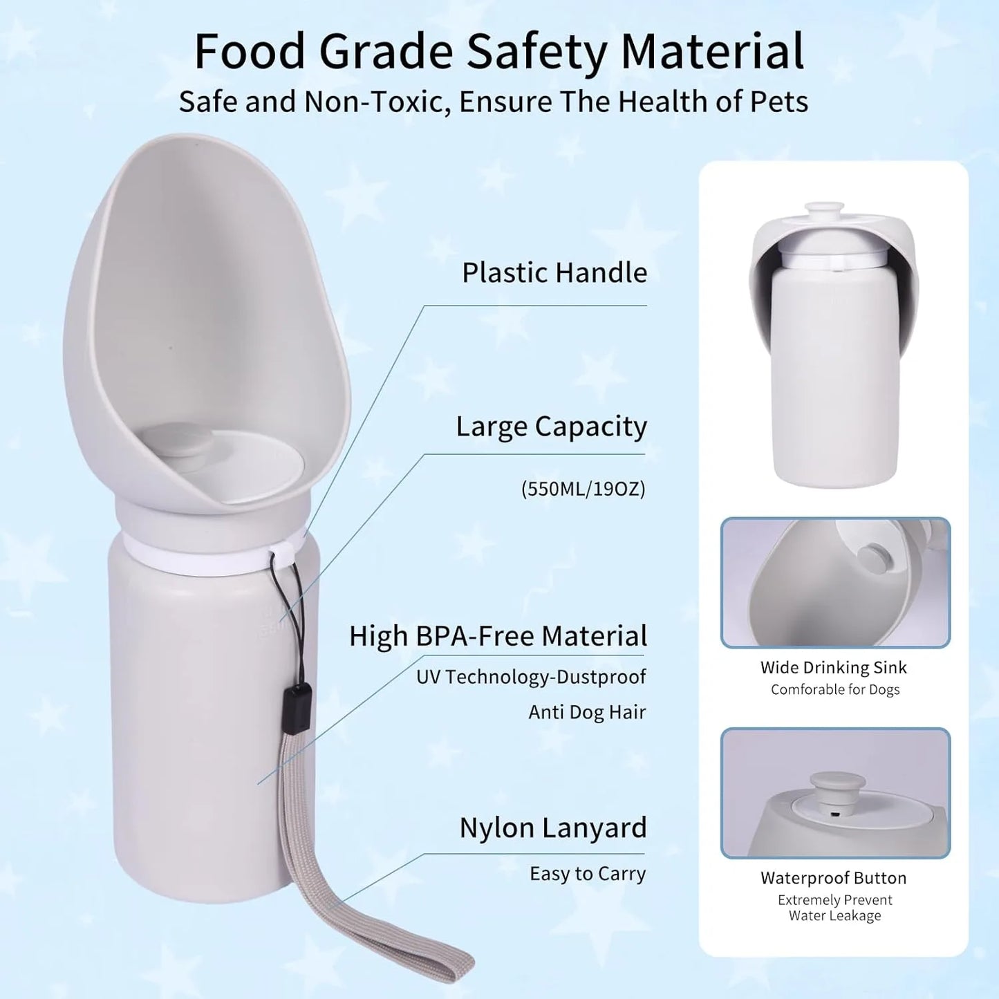 HydraPup™ – Leak-Proof | Compact | Easy Travel | Water Bottle for Dogs