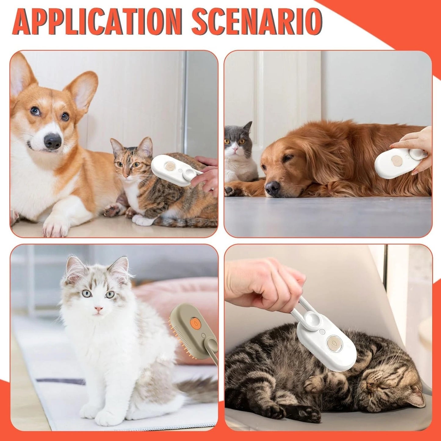 PuffBrush™ Pet Steam Brush – Comb, Massage & Bathe in One Go
