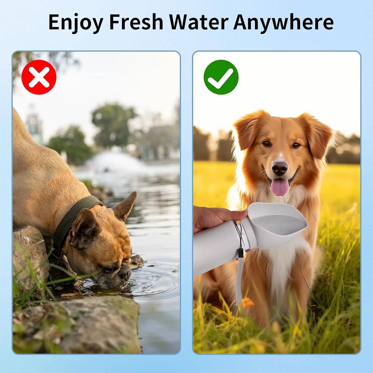 HydraPup™ – Leak-Proof | Compact | Easy Travel | Water Bottle for Dogs