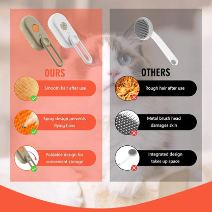 PuffBrush™ Pet Steam Brush – Comb, Massage & Bathe in One Go