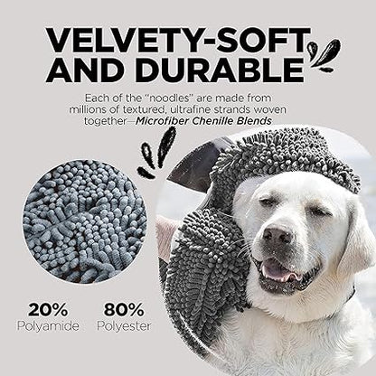 FurAbsorb™ – Bath Grooming Glove | 2-in-1 Brush + Drying Towel | Fast Water Pull