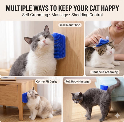 SelfGroomer™ – Self Grooming Corner Brush | Massage + Fur Removal | Keeps PetsHappy & Relaxed