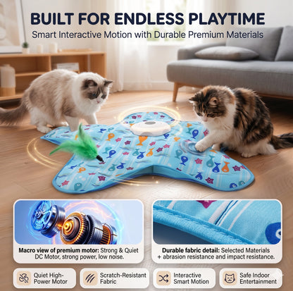 HuntCircuit™ – Interactive Cat Hunt Toy | Moving Feather Chase | Keeps Indoor Cats Active & Entertained