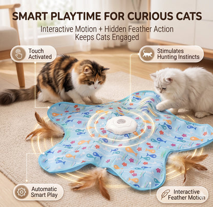 HuntCircuit™ – Interactive Cat Hunt Toy | Moving Feather Chase | Keeps Indoor Cats Active & Entertained