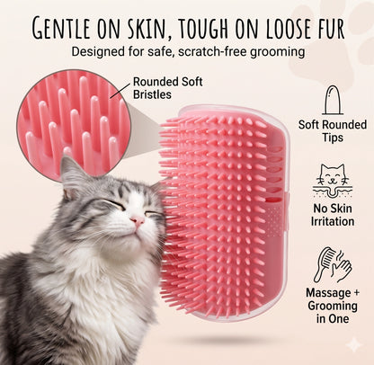 SelfGroomer™ – Self Grooming Corner Brush | Massage + Fur Removal | Keeps PetsHappy & Relaxed