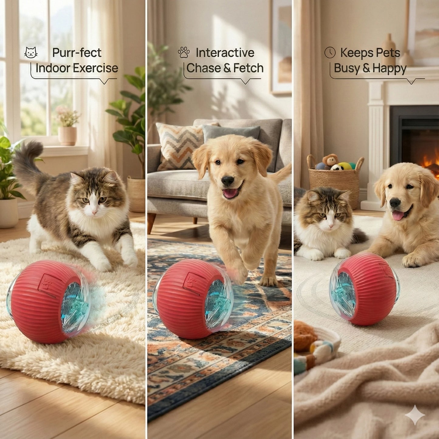 PawRoller™ – The Ultimate Auto-Moving Chase Ball for Cats & Dogs