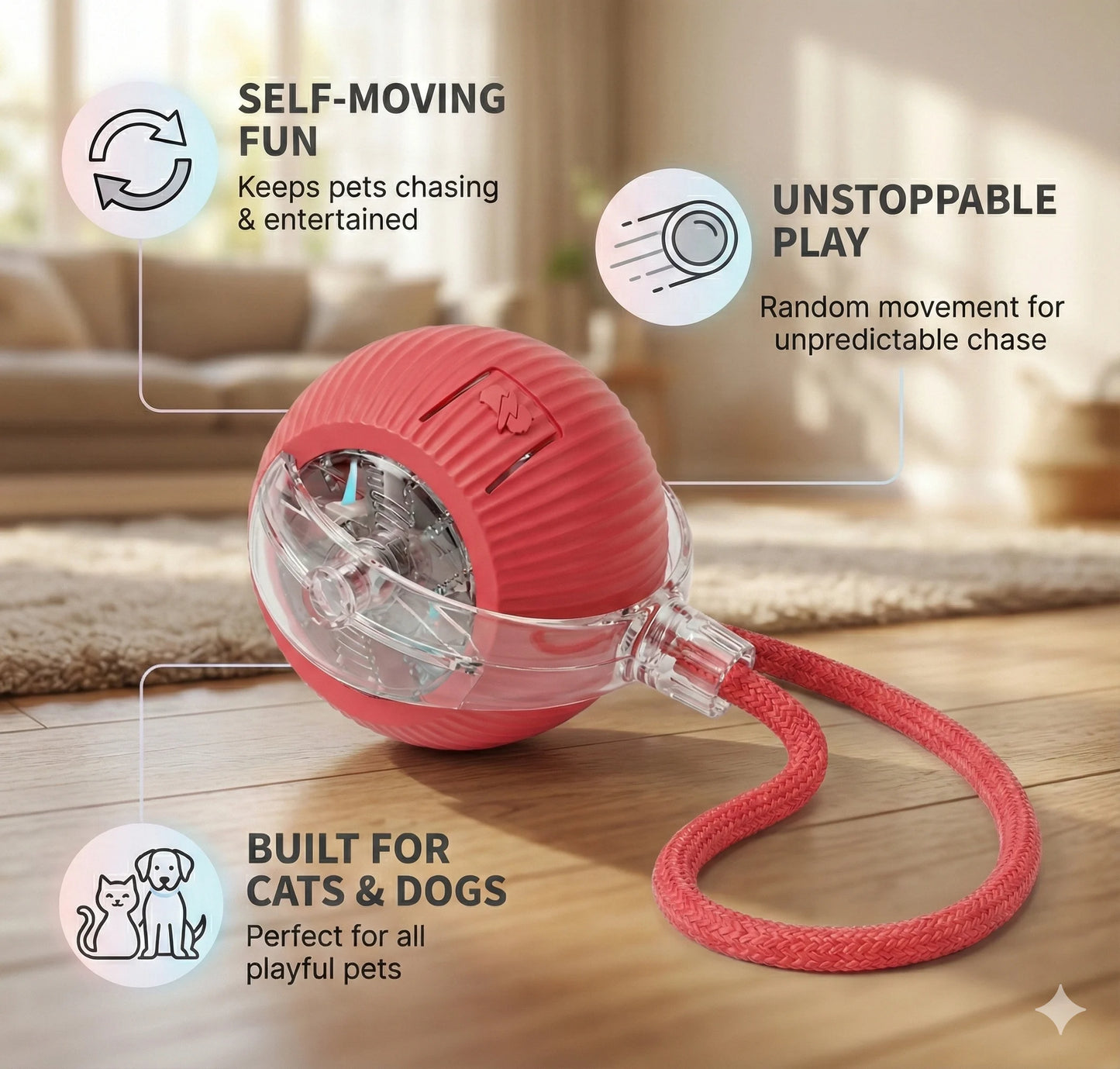 PawRoller™ – The Ultimate Auto-Moving Chase Ball for Cats & Dogs