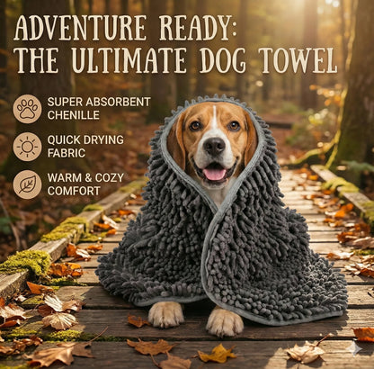 FurAbsorb™ – Bath Grooming Glove | 2-in-1 Brush + Drying Towel | Fast Water Pull