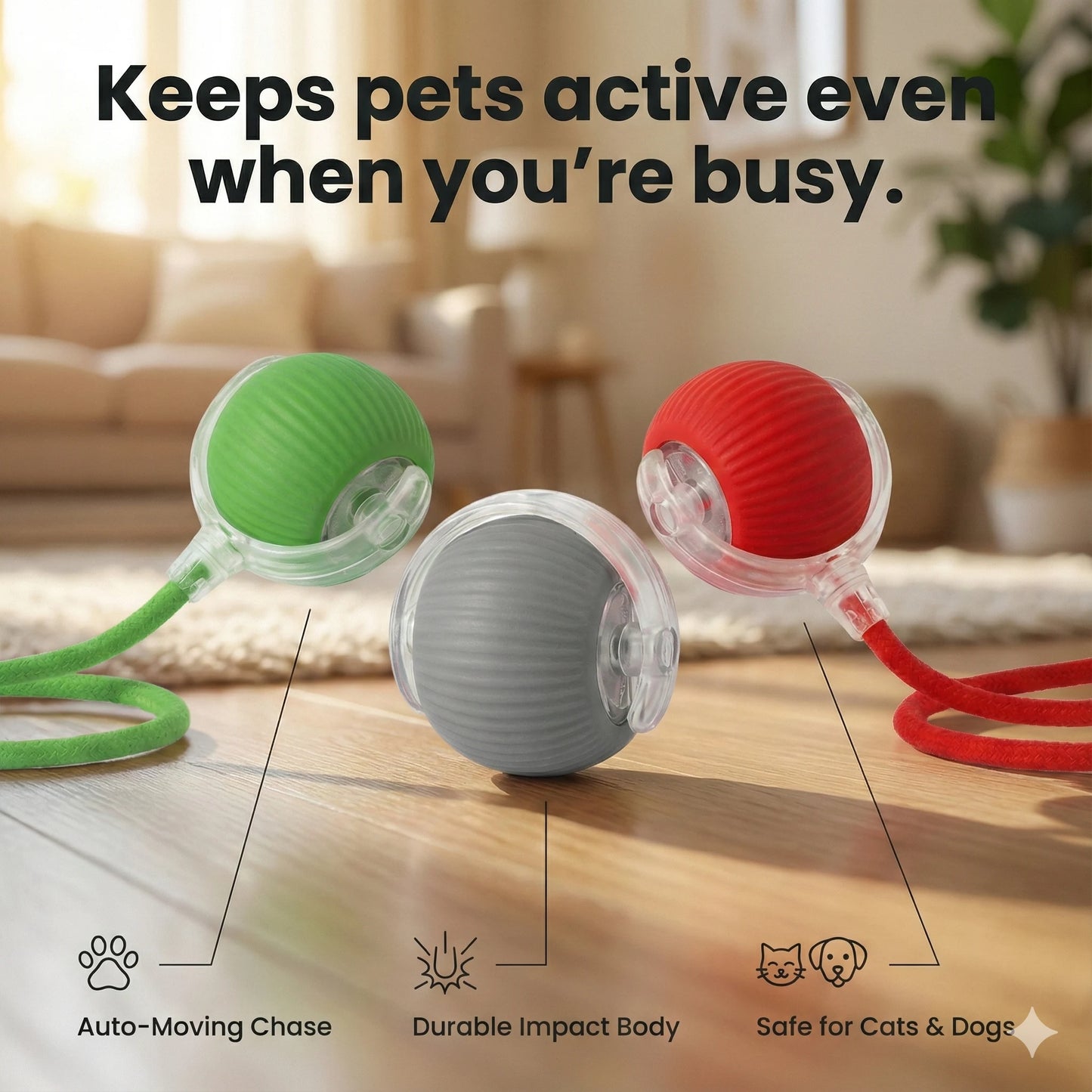 PawRoller™ – The Ultimate Auto-Moving Chase Ball for Cats & Dogs