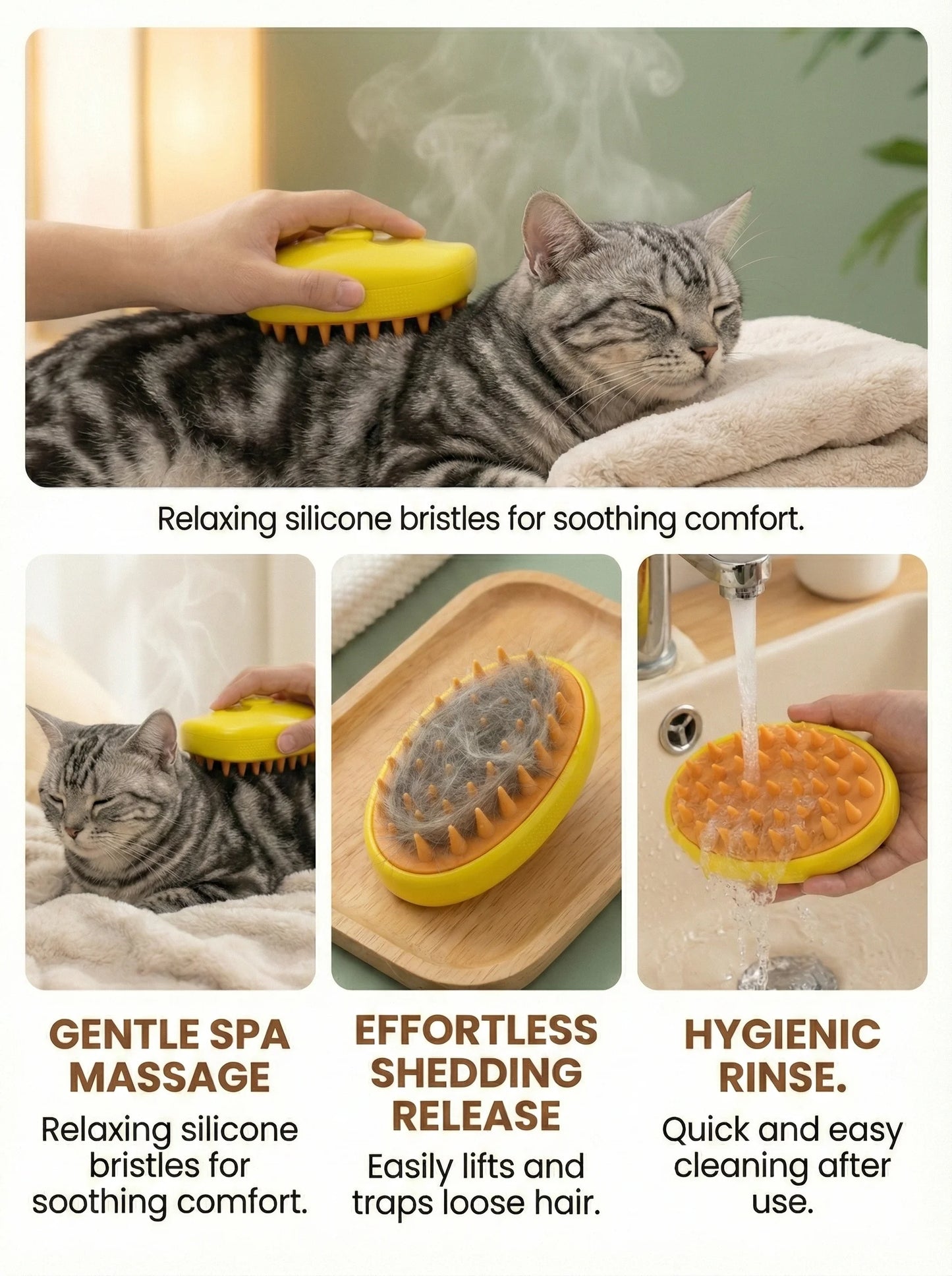 PetSpa™ Brush – Grooming Brush | Spa-Like Grooming |Pets Message