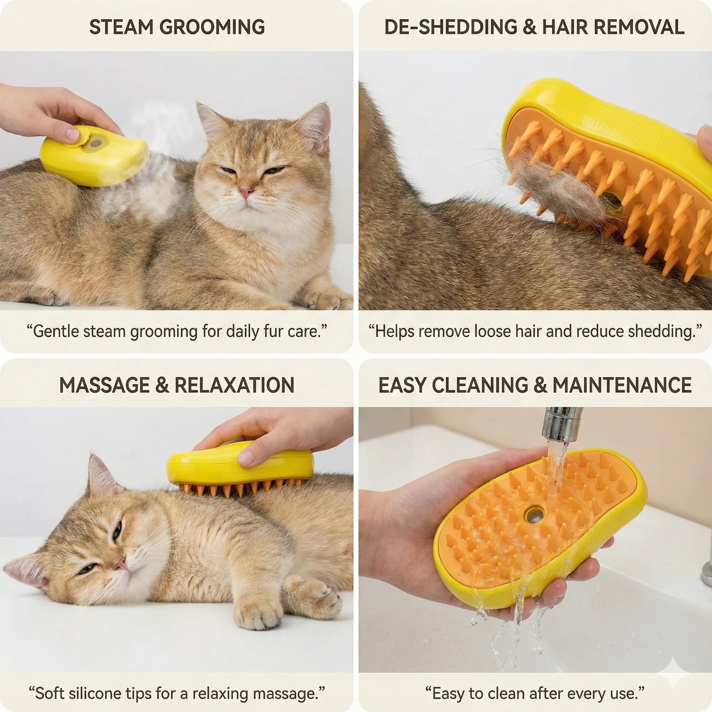 PetSpa™ Brush – Grooming Brush | Spa-Like Grooming |Pets Message